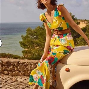 Boden Andrea Frill Sleeve Maxi Dress 6